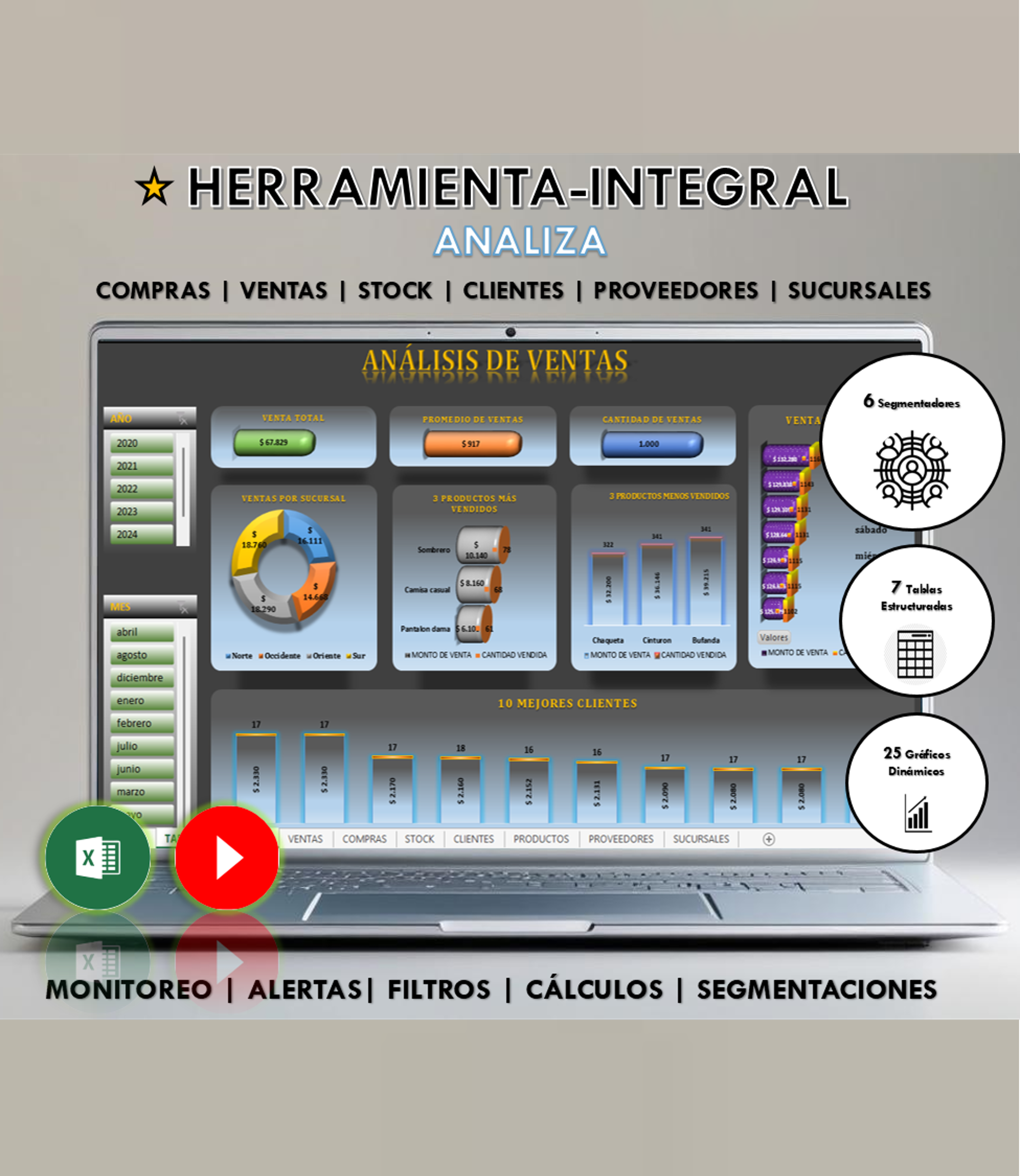 Plantilla Excel - Control De Stock, Compras Y Ventas (SÚPER OFERTA)