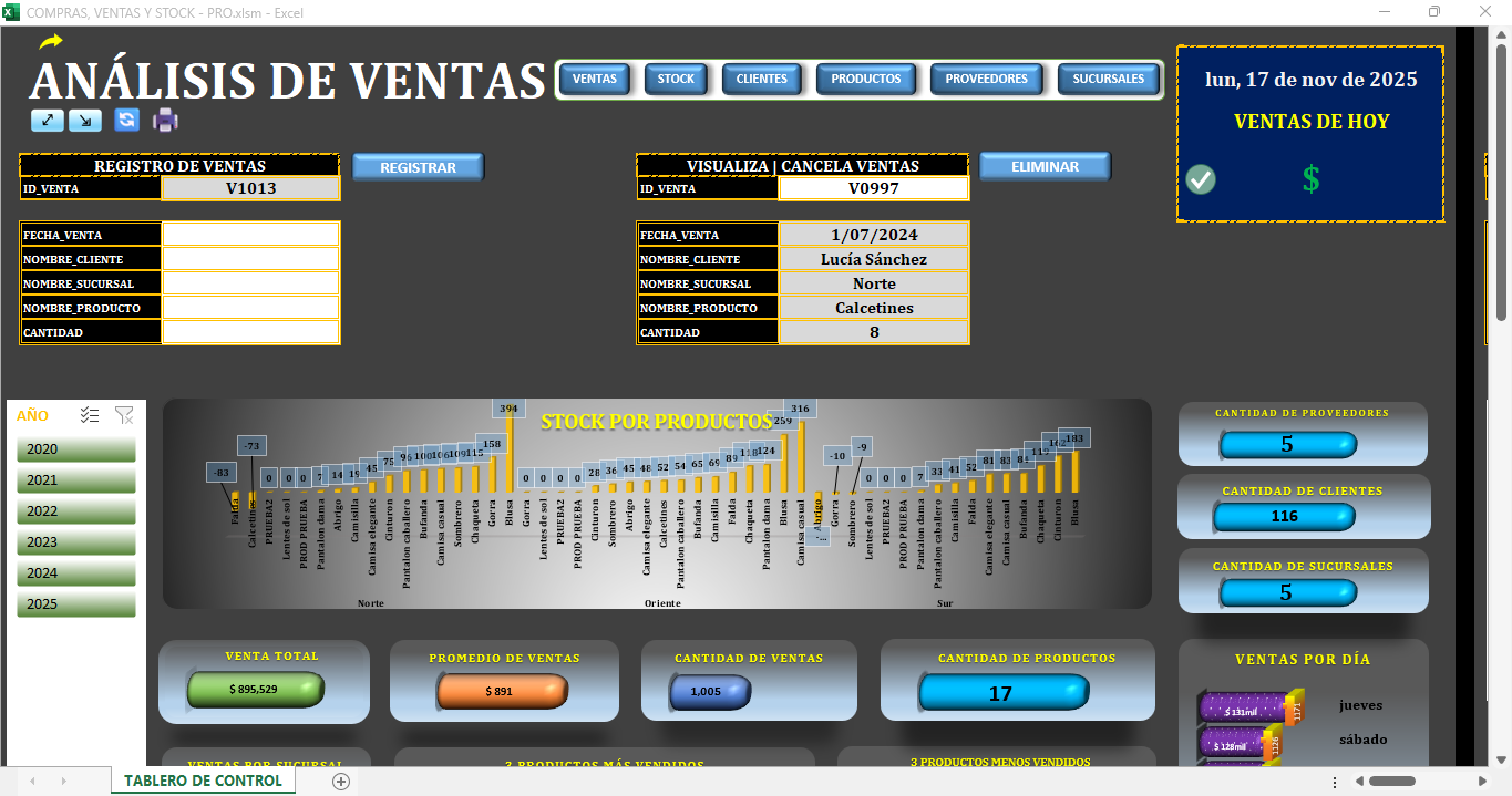 PRO AUTOMATIZADA - 📊💼 Plantilla Excel para Control de Stock, Compras y Ventas