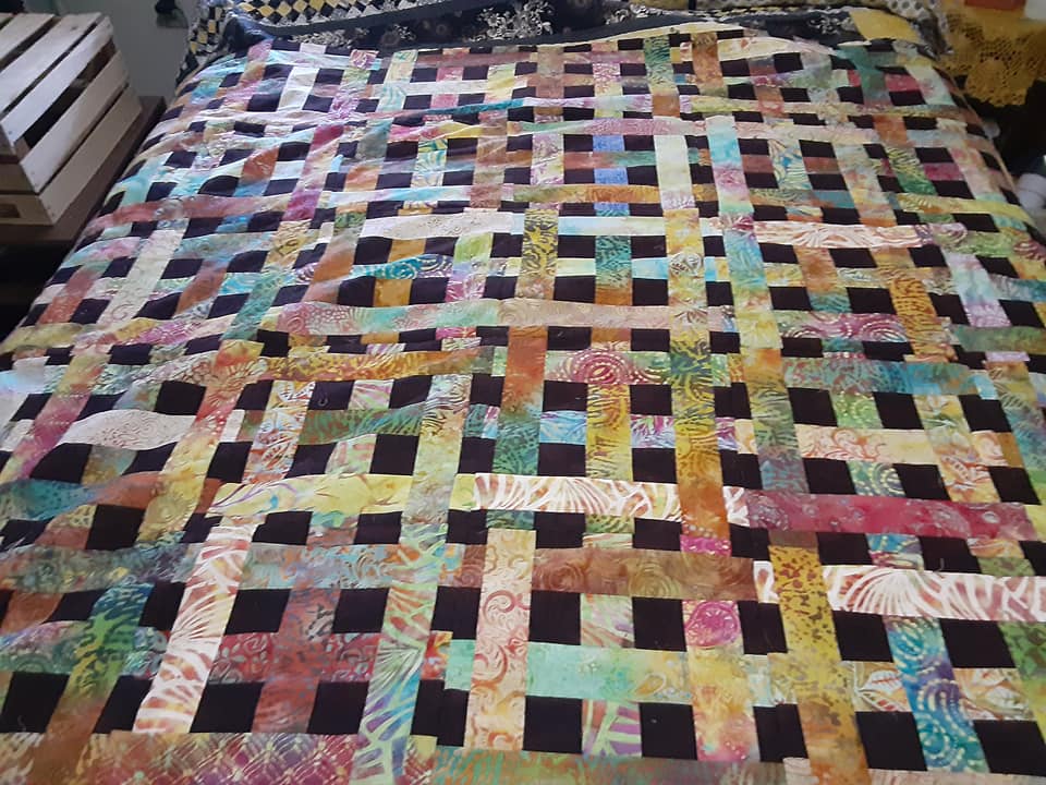 Plaid-ish Quilt Top (Large Throw)