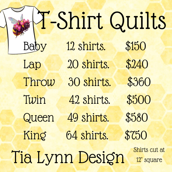 Down Payment for a Custom T-Shirt Quilt using your shirts! 