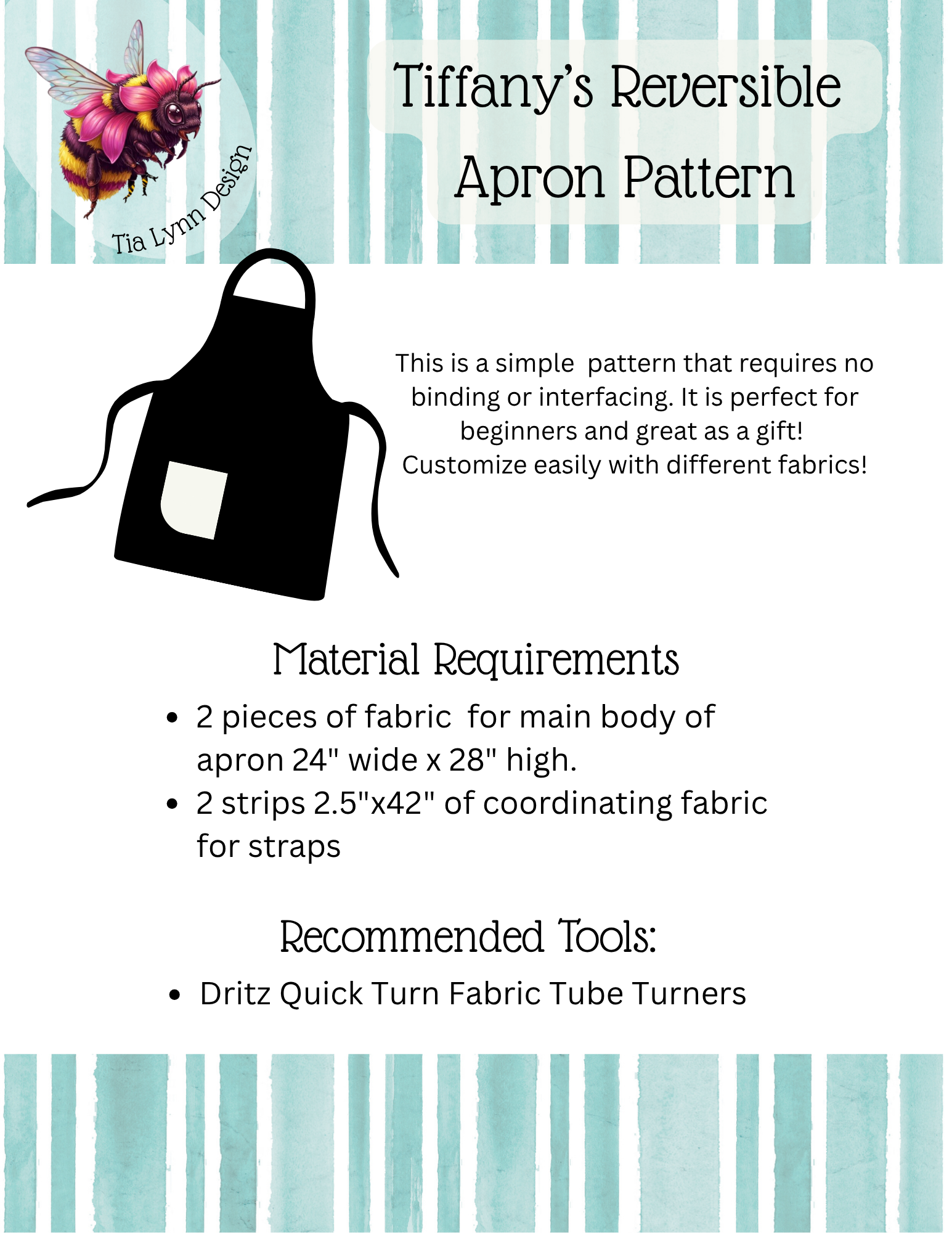 Tiffany's Reversible Apron (Digital Download)