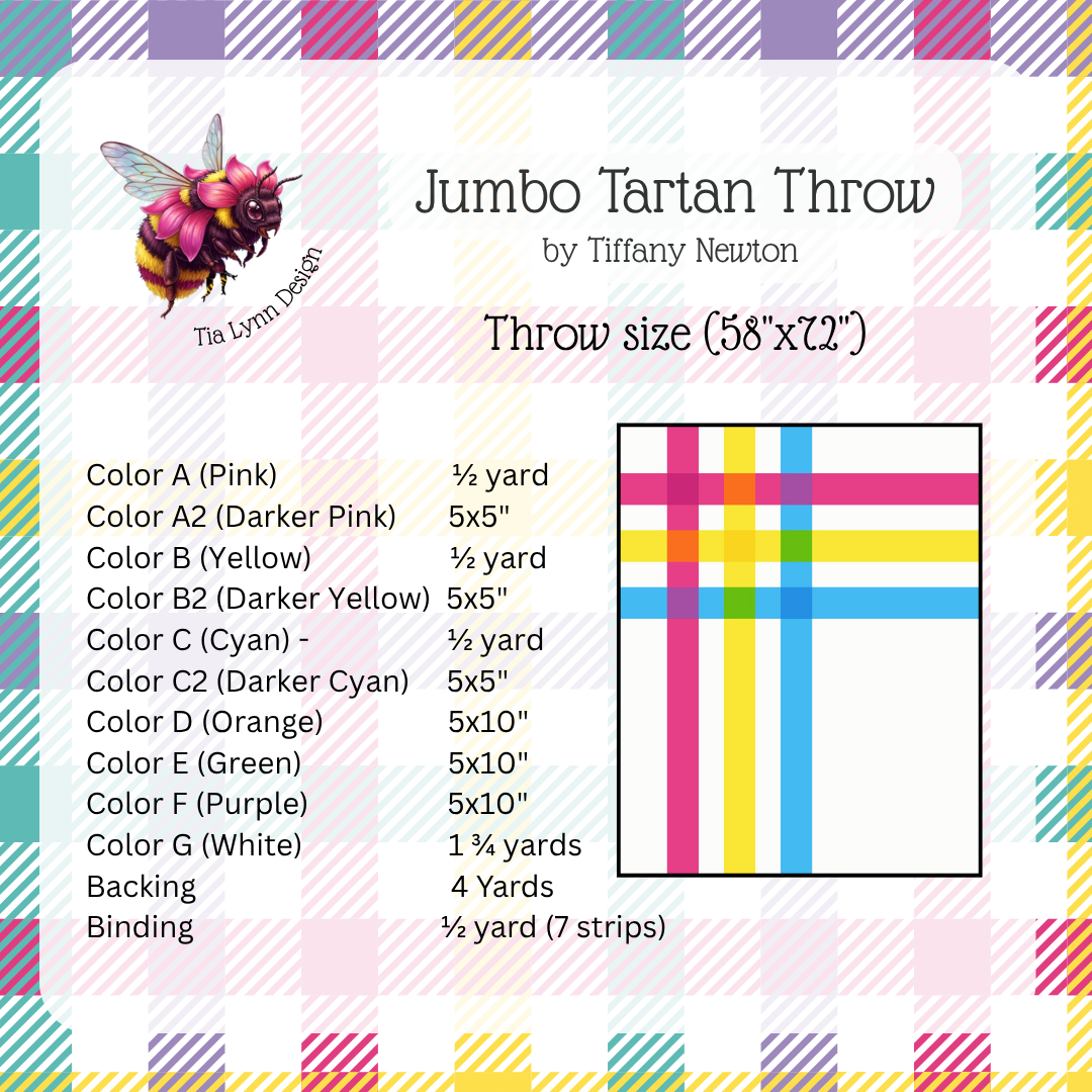 Jumbo Tartan Throw Pattern (Digital Download)