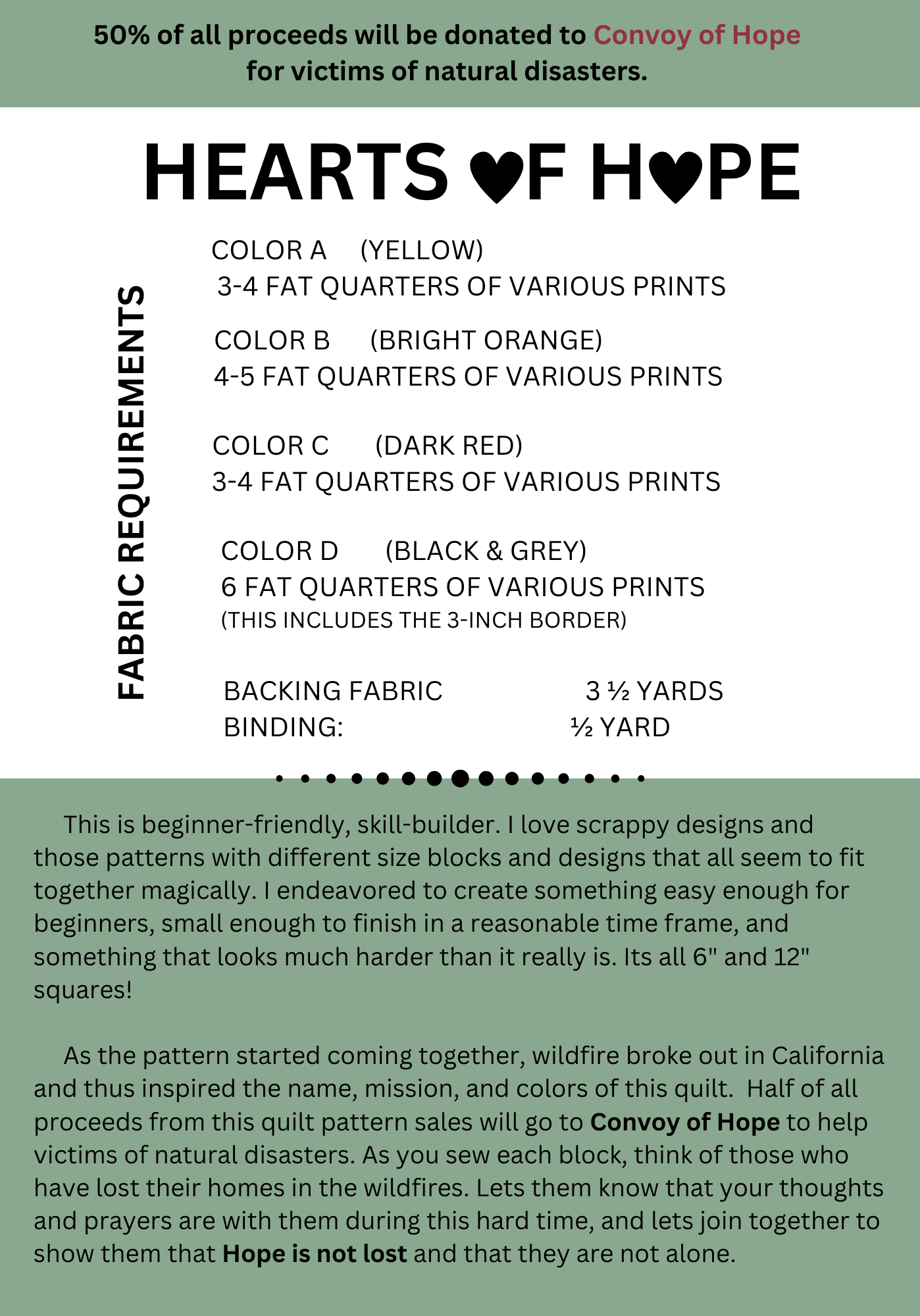 Hearts of Hope Quilt Pattern (Digital Download)