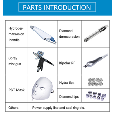 Portable aqua facial machine skin rejuvenation face lifting water dermabrasion machine