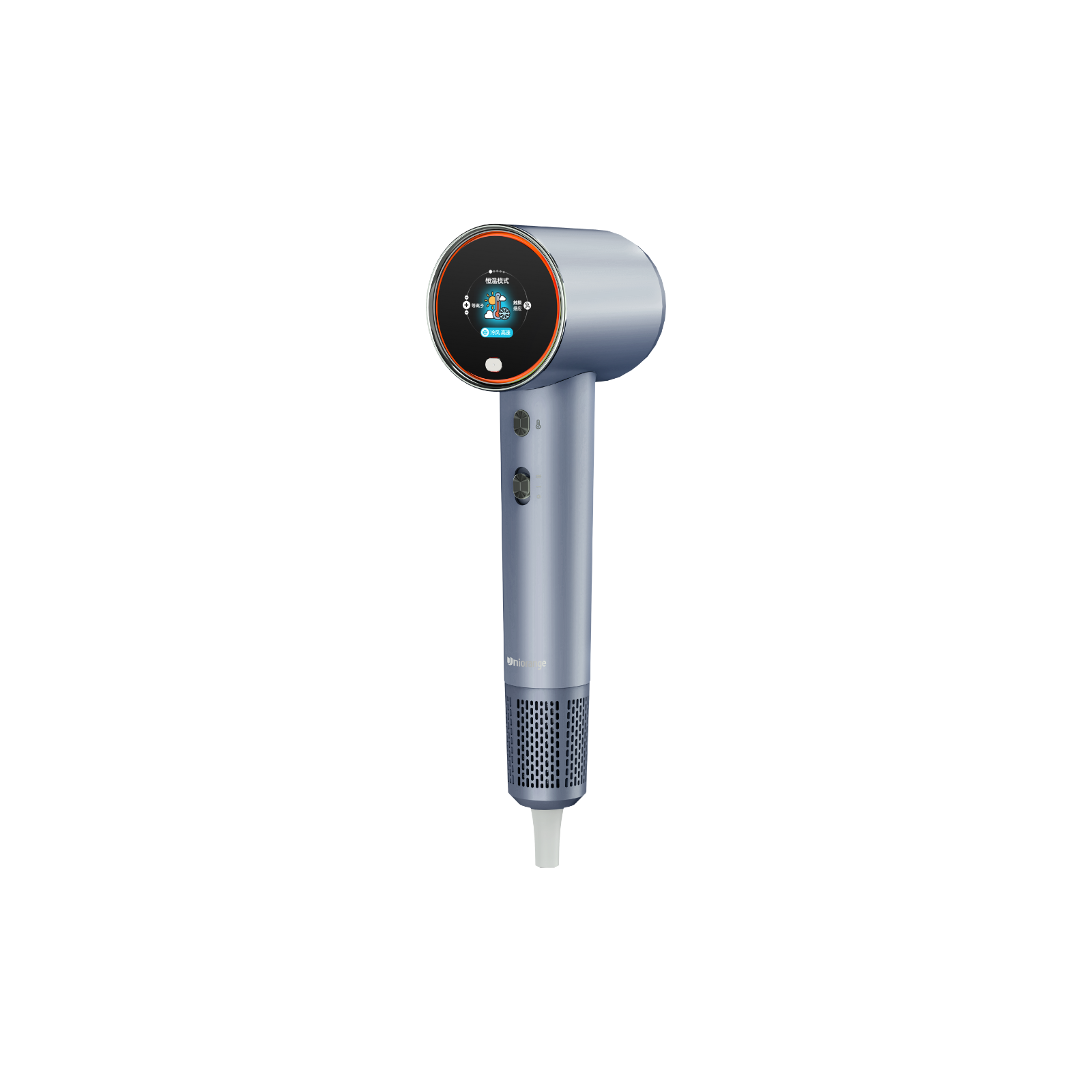 AZUL - Secador de Pelo de Plasma de Alta Velocidad Uniorange OHD-6: Secado Rápido en 3 Minutos, Control Inteligente de Temperatura y Flujo de Aire de Alta Velocidad