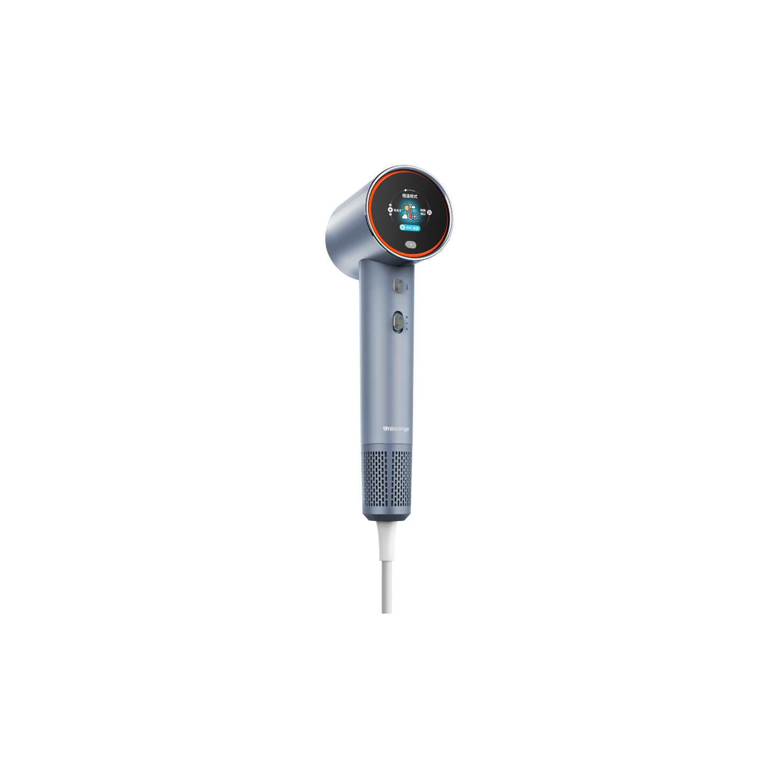 AZUL - Secador de Pelo de Plasma de Alta Velocidad Uniorange OHD-6: Secado Rápido en 3 Minutos, Control Inteligente de Temperatura y Flujo de Aire de Alta Velocidad