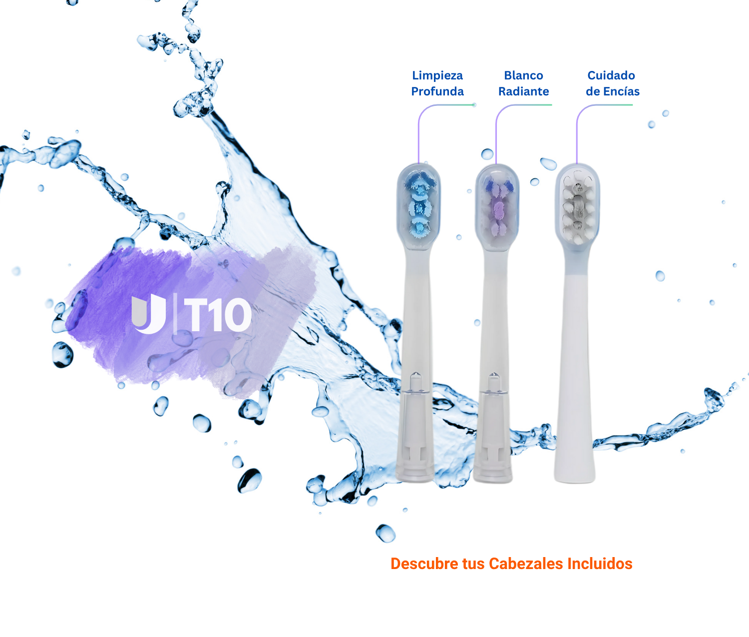 Cabezales de Recambio Uniorange T10 Pro (Pack de 3): Limpieza Profunda, Blanco Radiante y Cuidado de Encías ✨