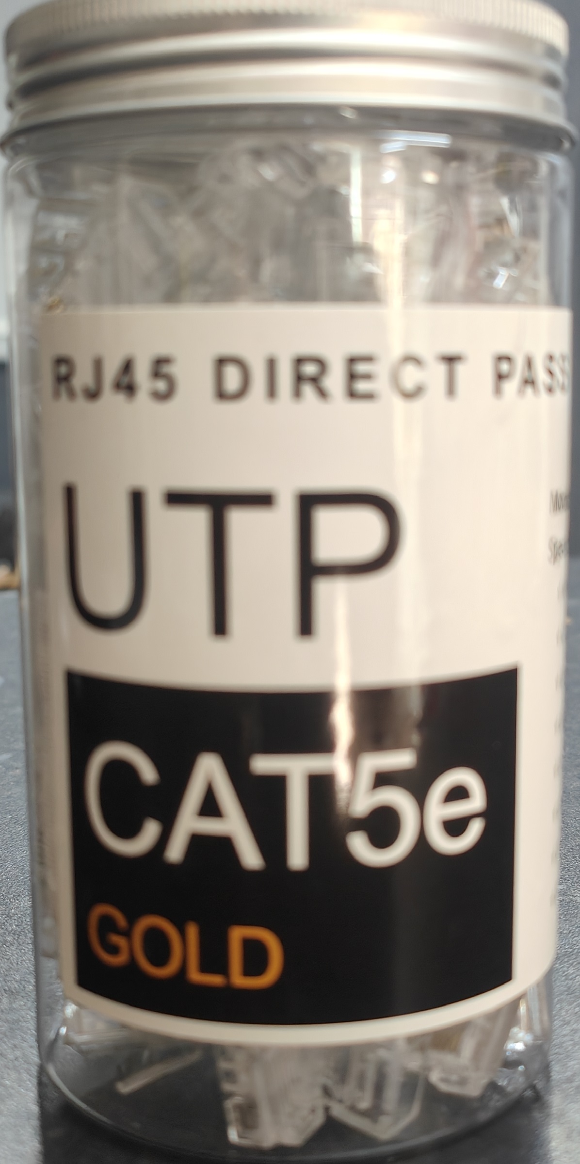 RJ45 Direct Pass Cat5e Gold Connectors