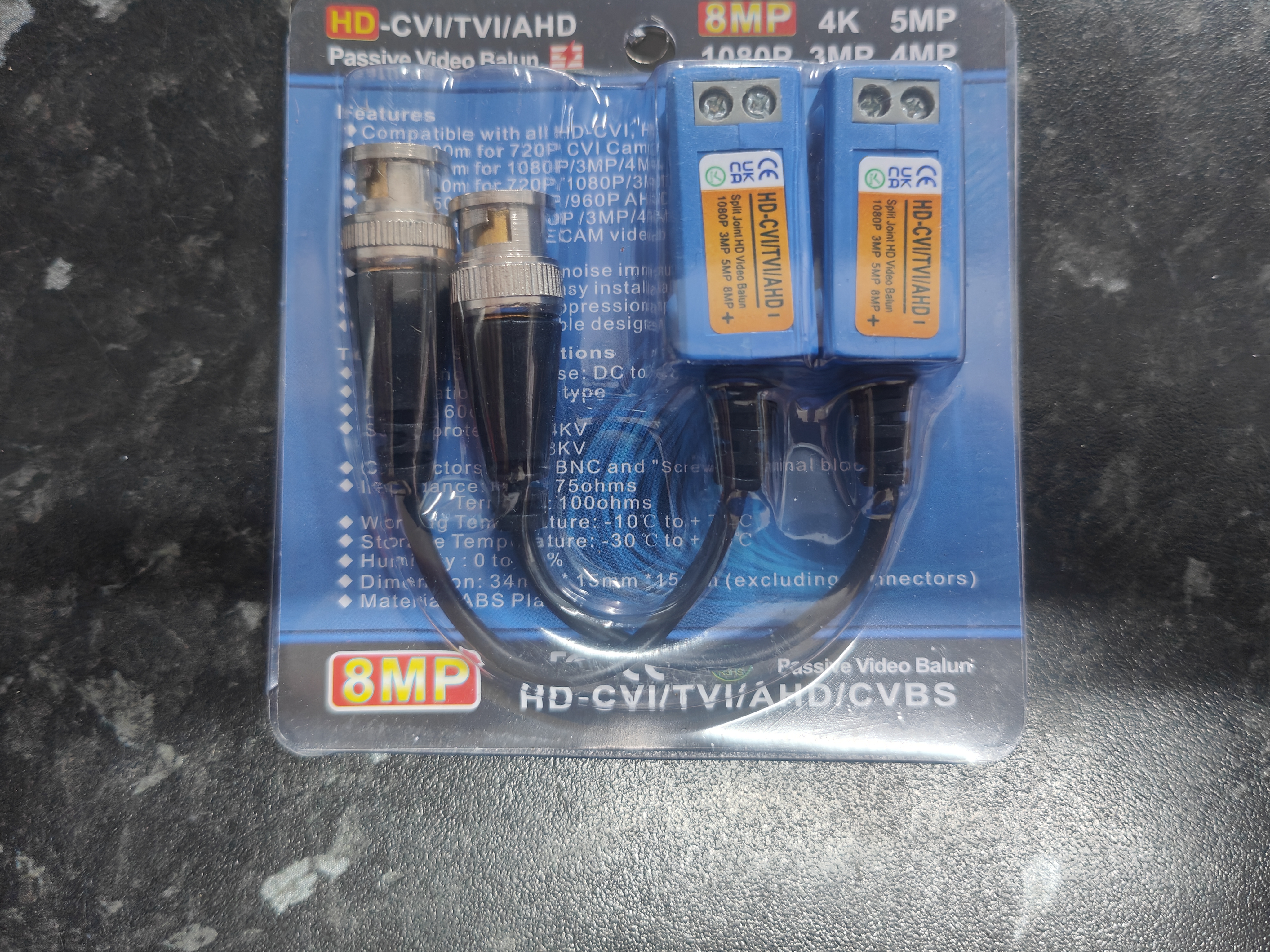 HD-CVI/TVI/AHD Passive Video Balun screw type