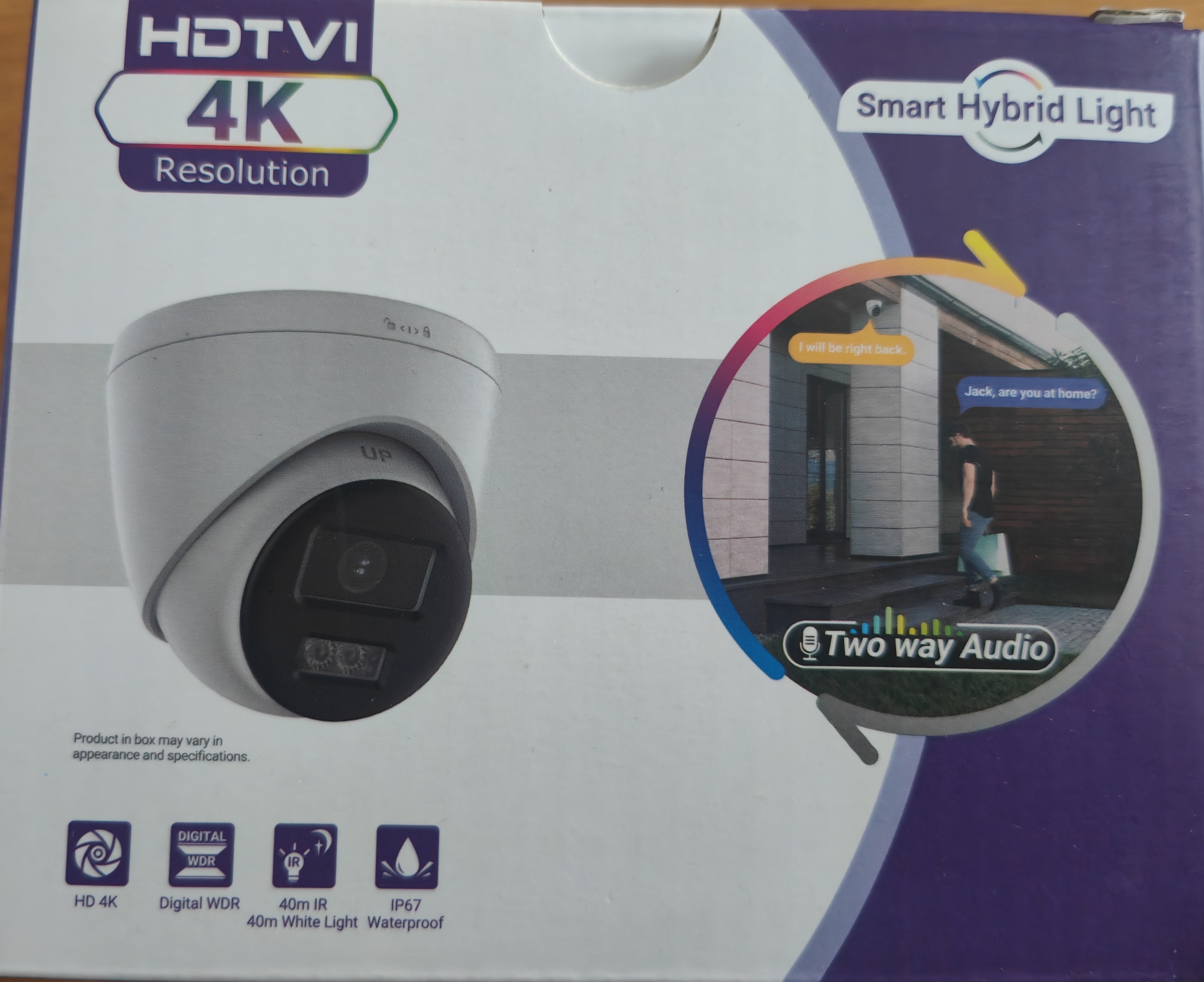 HDTVI 4K Security Camera & Option For 2 Way Audio