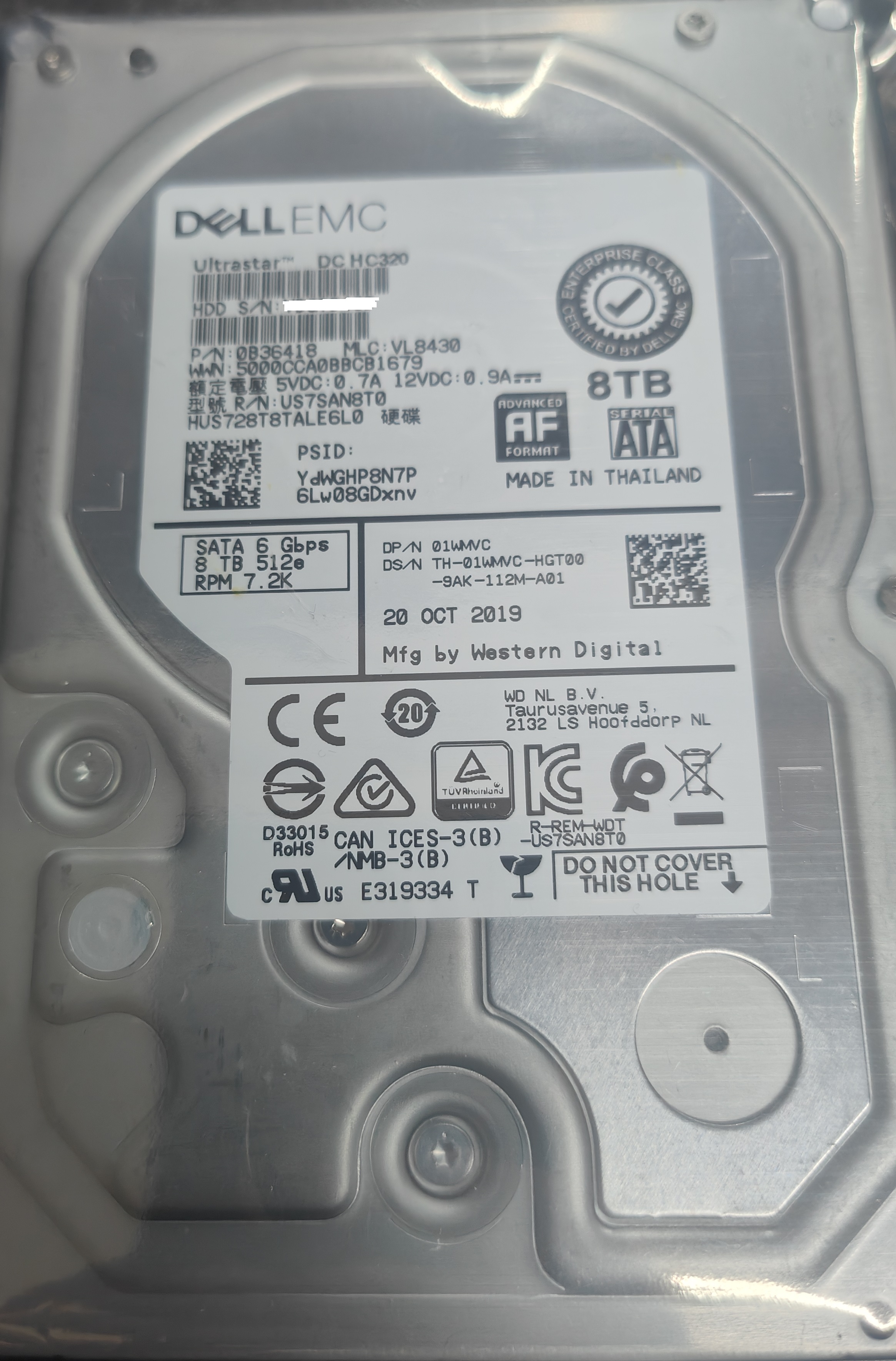 Dell EMC 8TB SATA Hard Drive (Used & Tested)