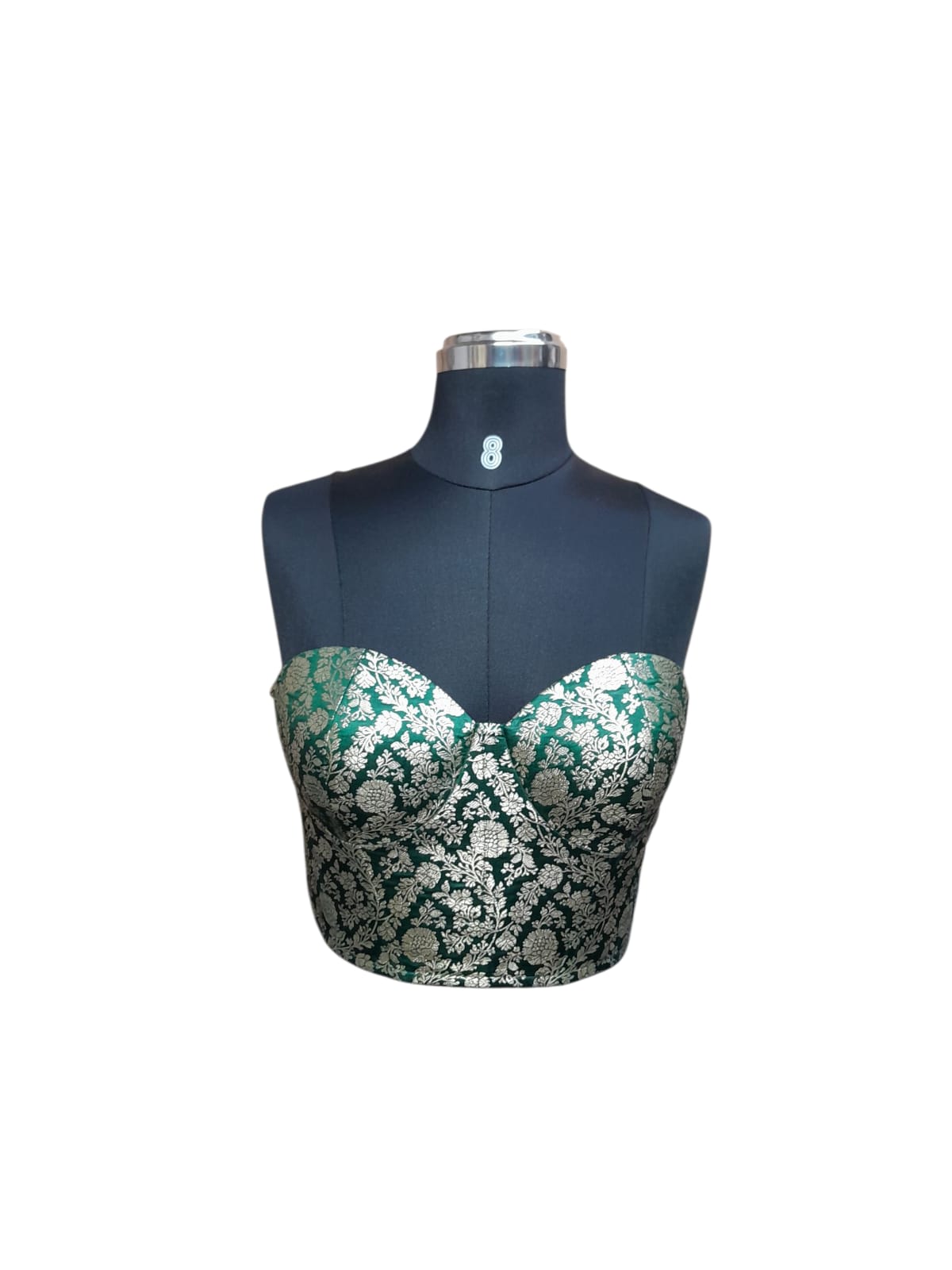 Emerald Green Brocade Corset Blouse