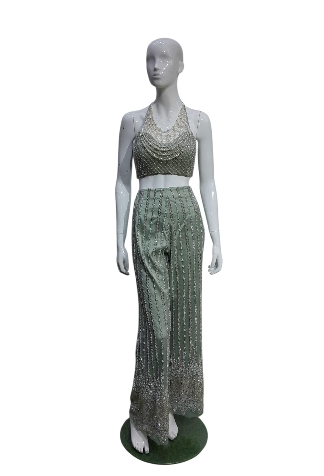 Embellished Crop Top & Palazzo Set