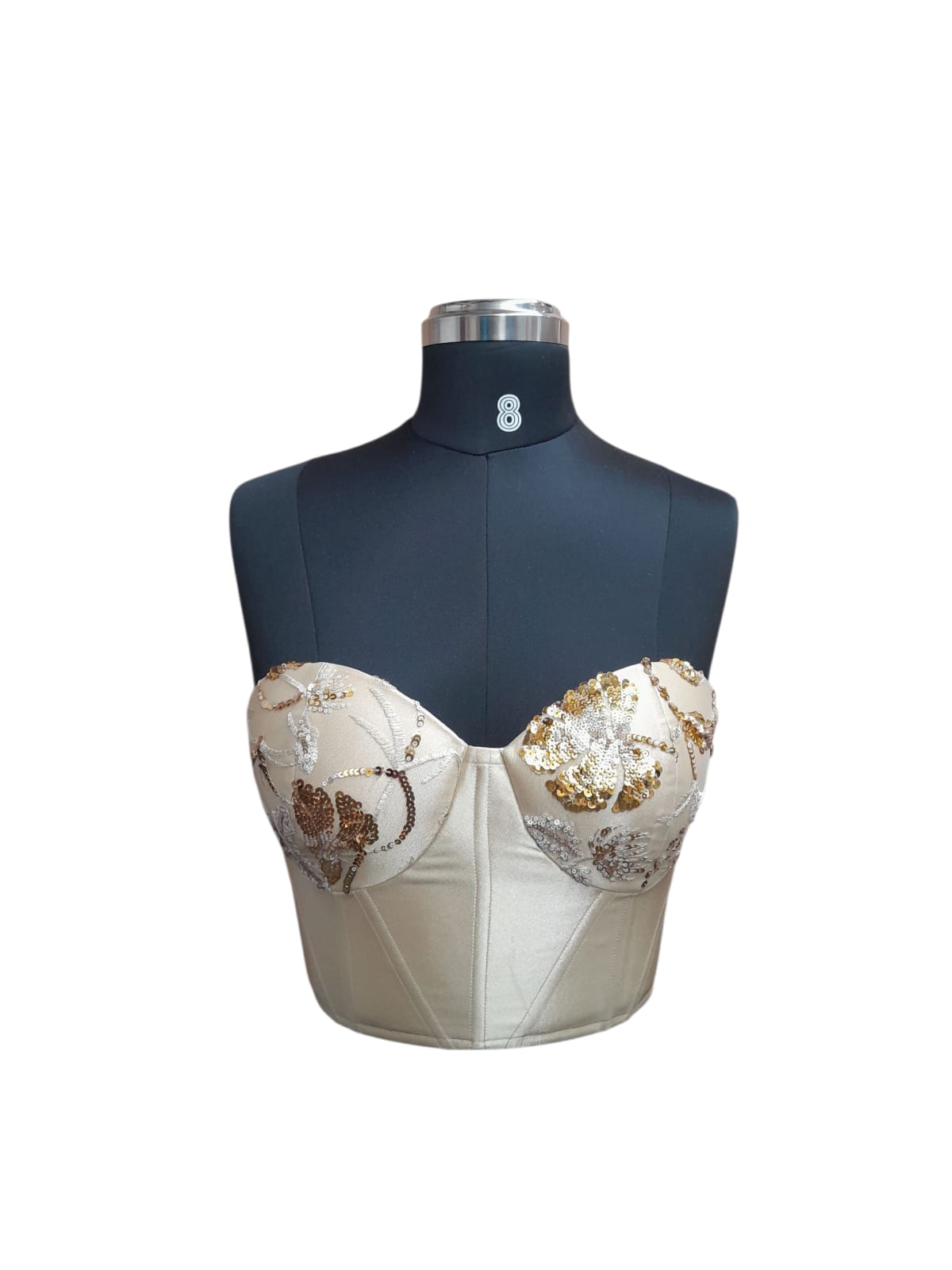 Sequin Embroidered Corset Blouse