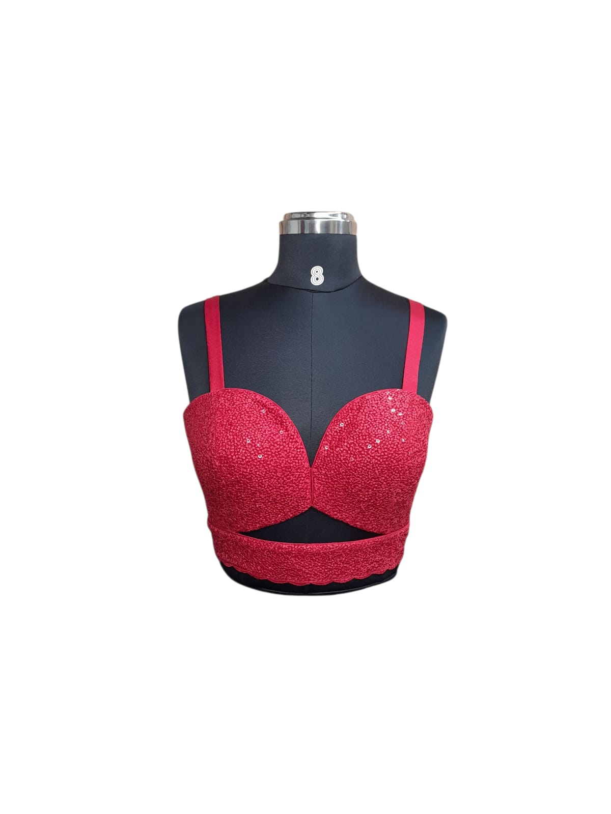 Red Sequin Padded Blouse