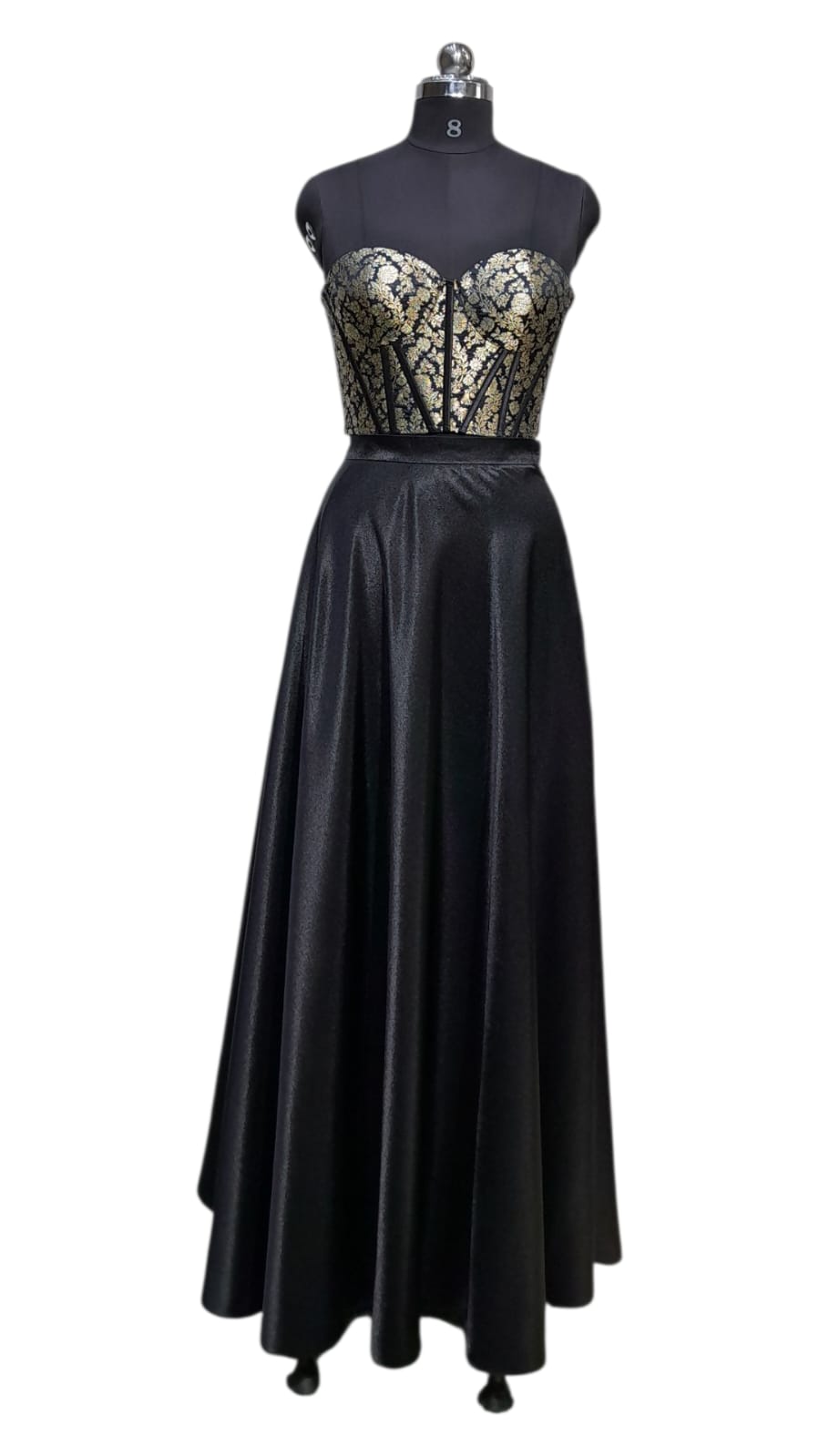 Noir Luxe Brocade with Skirt