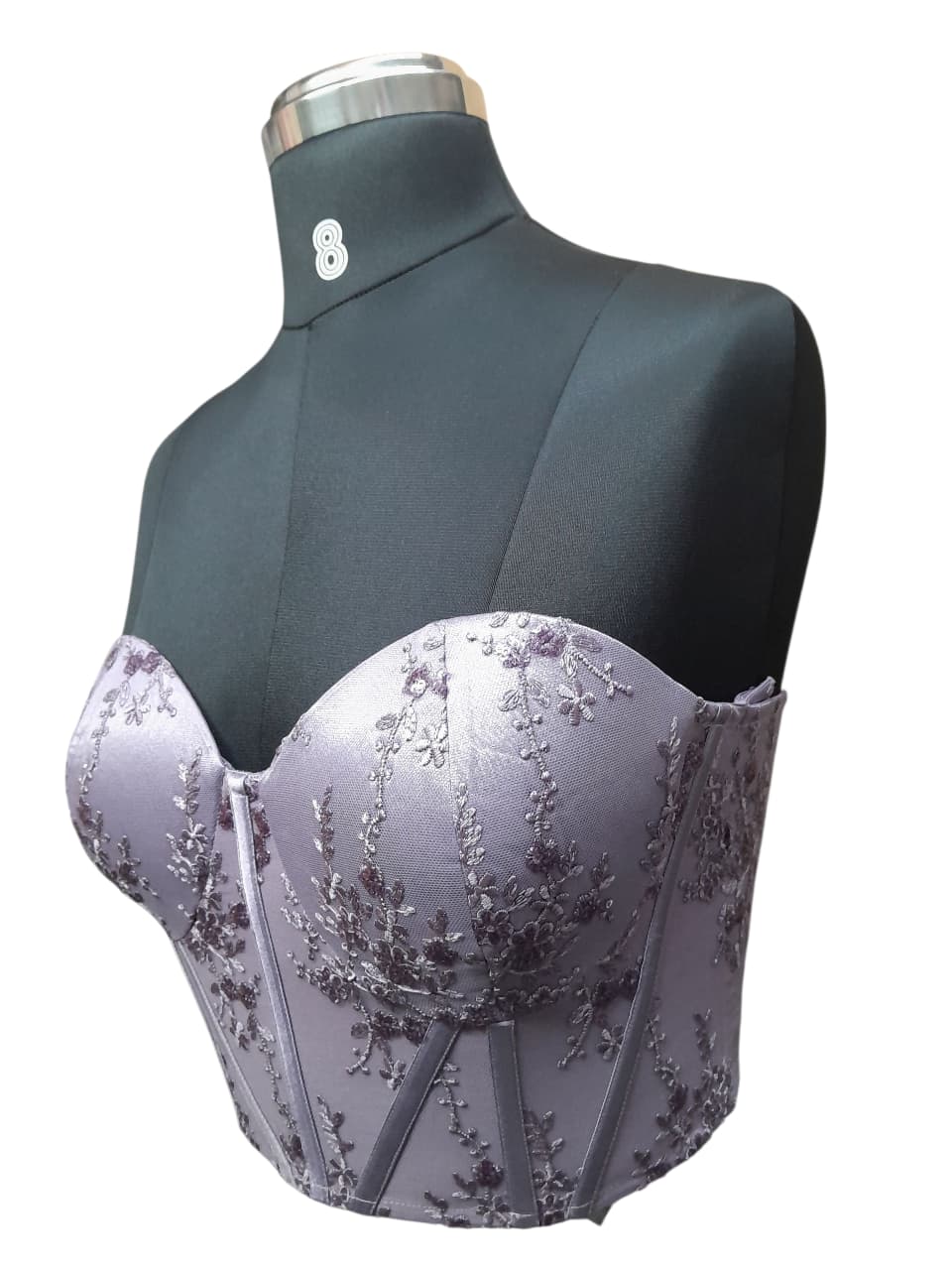 Luna Embroidered Satin Corset