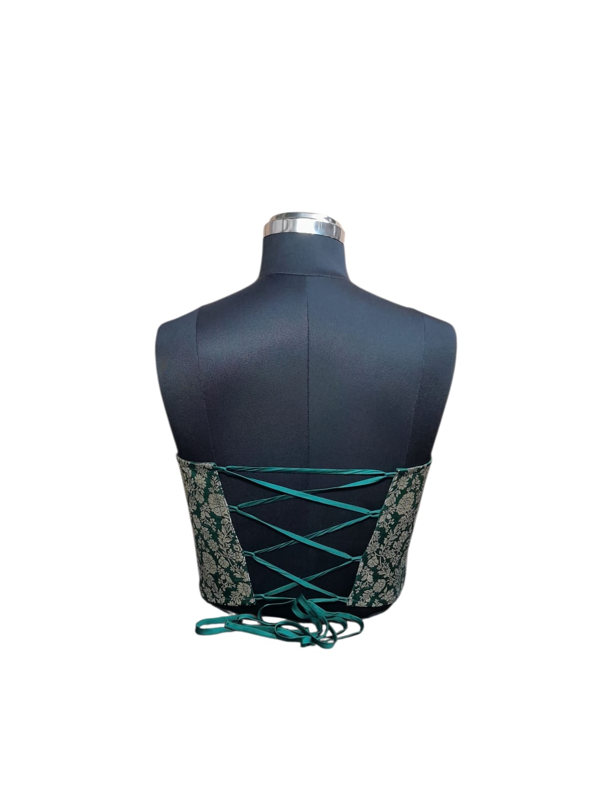 Emerald Green Brocade Corset Blouse