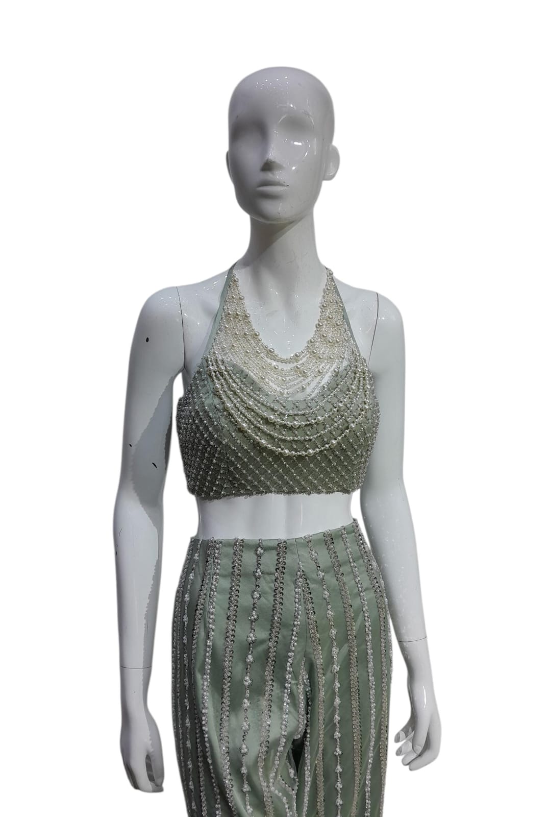 Embellished Crop Top & Palazzo Set