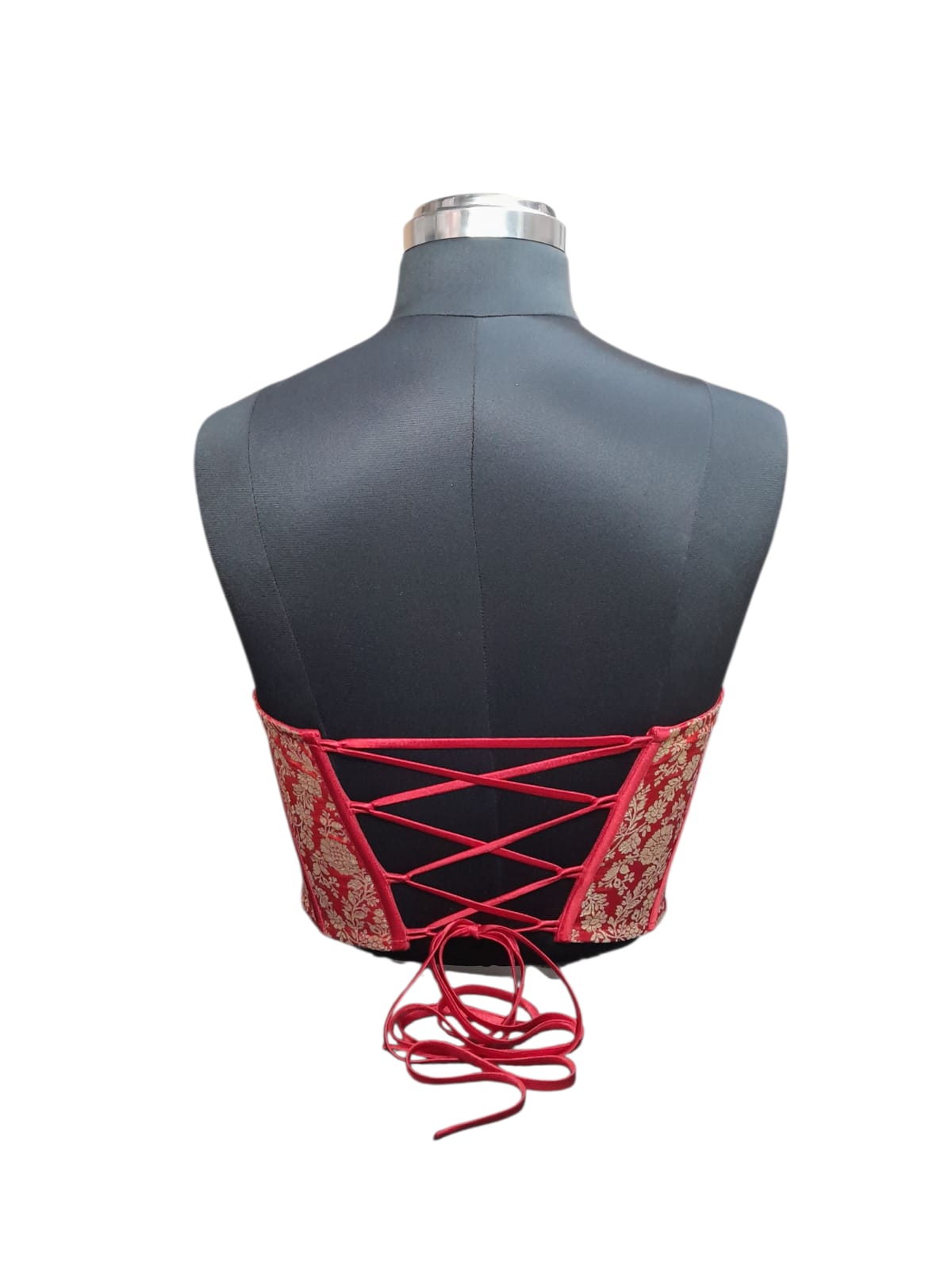 Zariya - Red Brocade Bustier