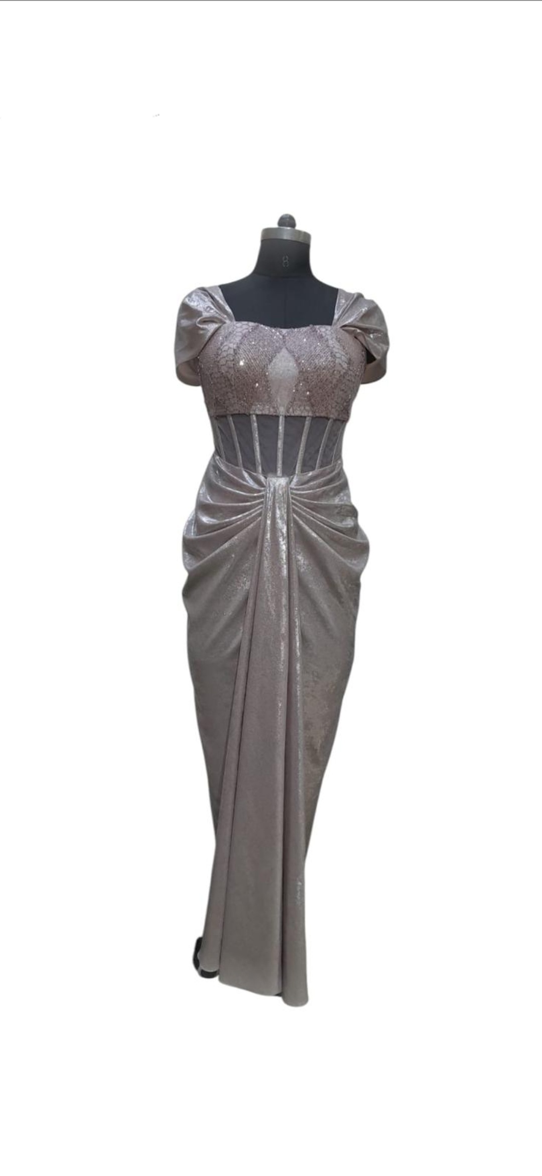 Moondust Shimmer Corset Drape Gown