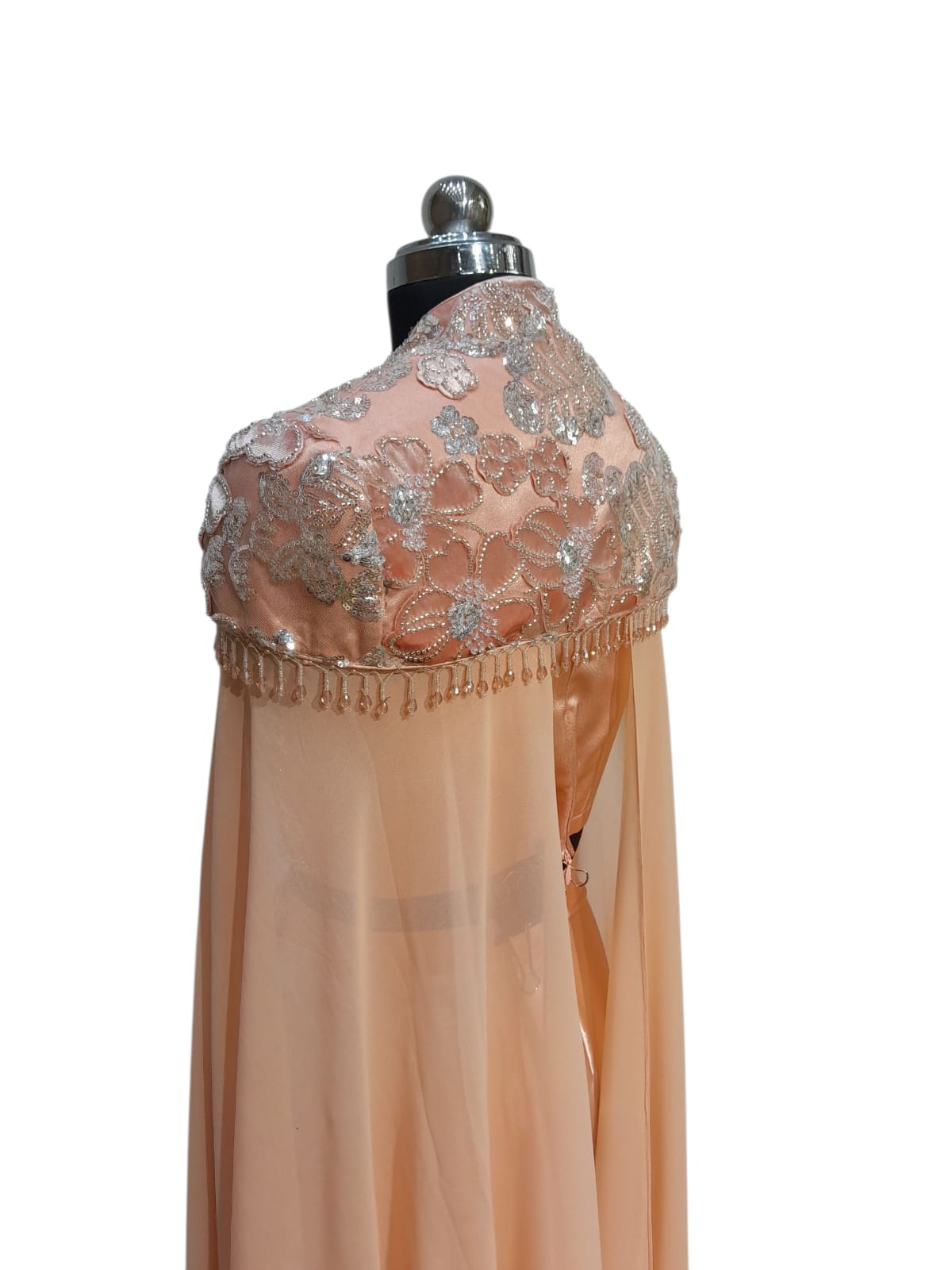 Peach Indo-Western Cape Set