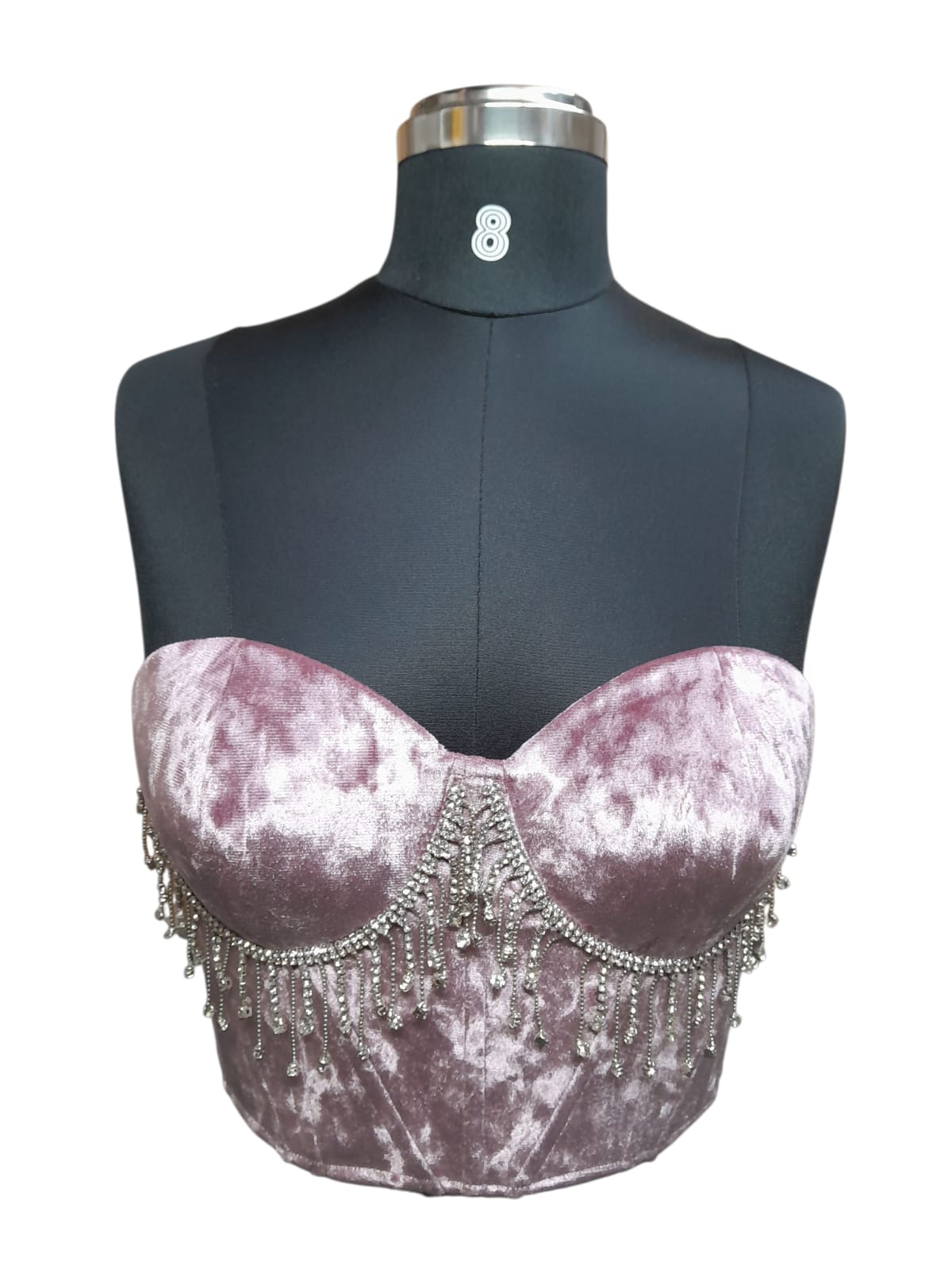 Meher - Velvet Embellished Corset Blouse