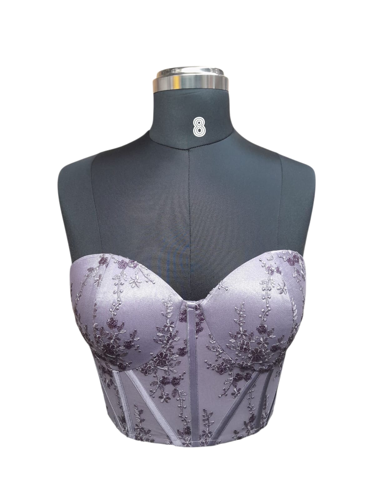 Luna Embroidered Satin Corset