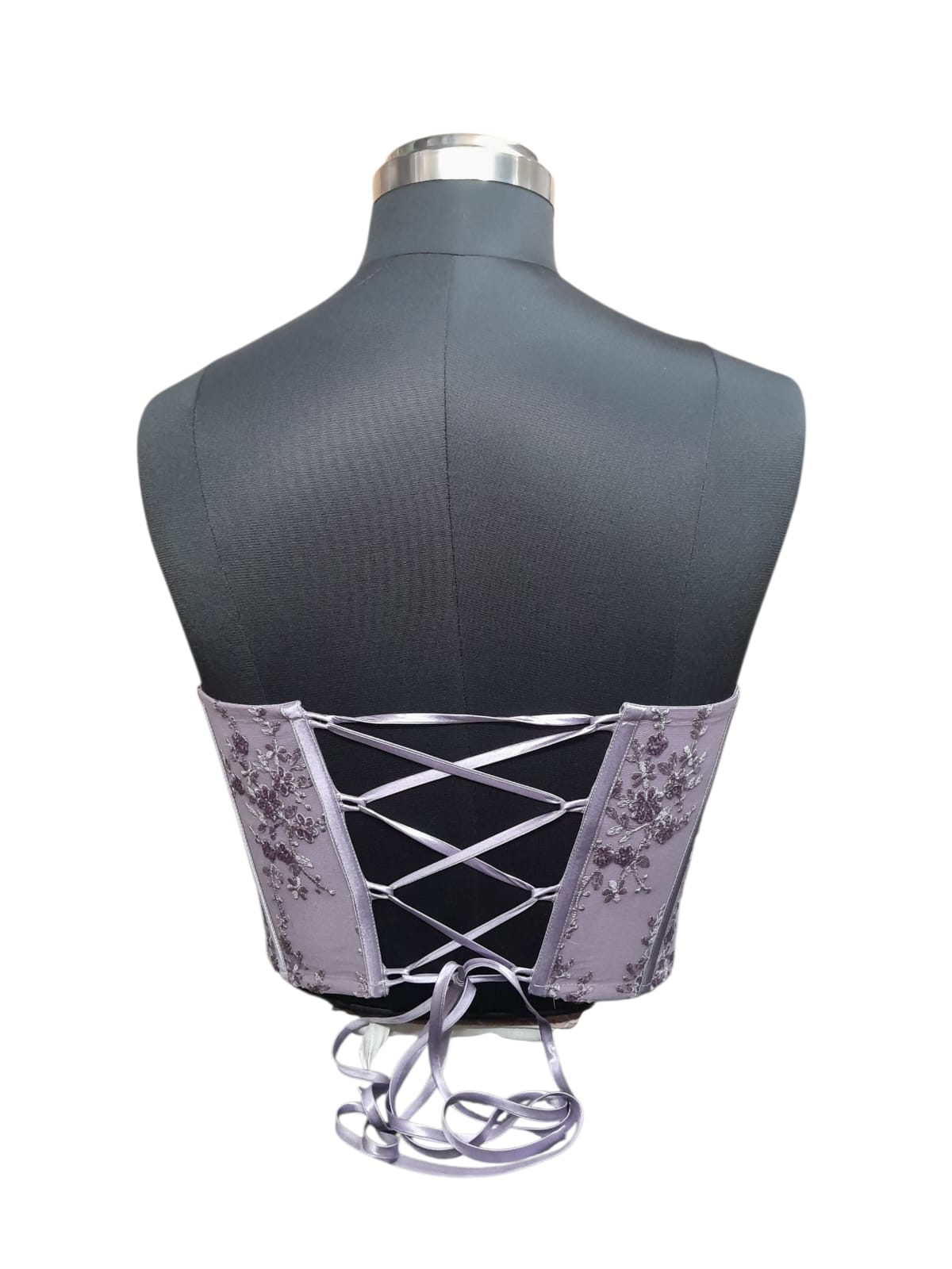 Luna Embroidered Satin Corset