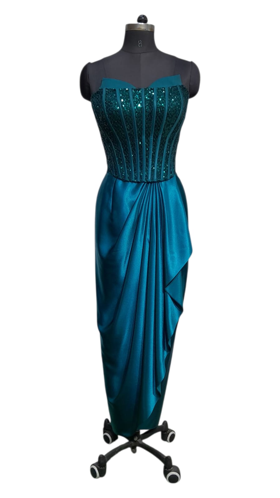 Emerald Enchant Draped Corset Set