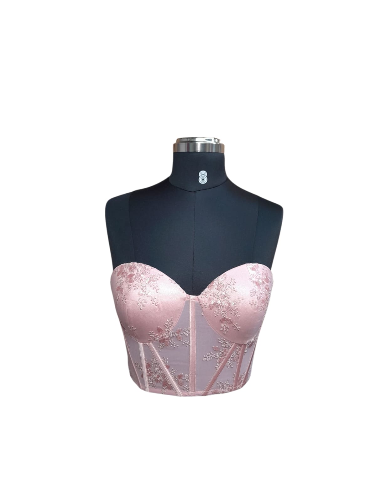 Blush Pink Embroidered Corset Blouse