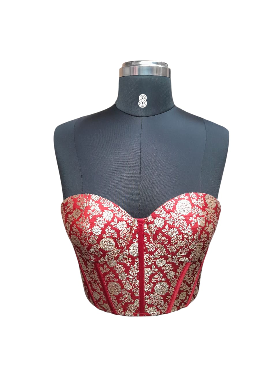 Zariya - Red Brocade Bustier
