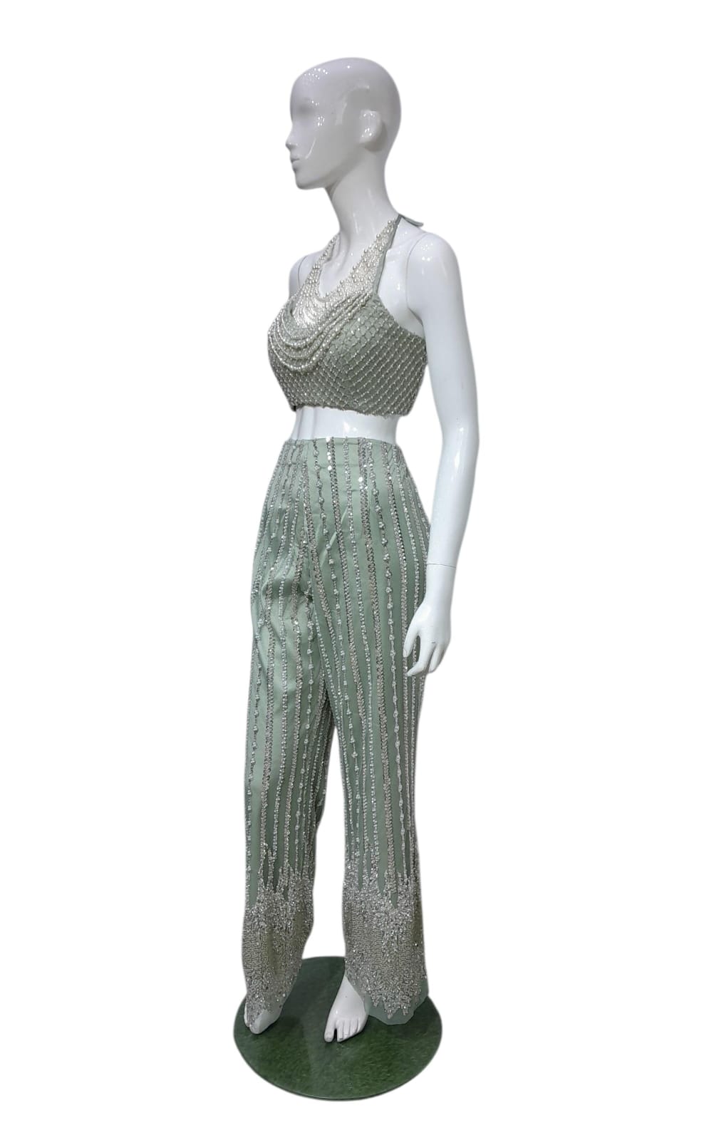 Embellished Crop Top & Palazzo Set