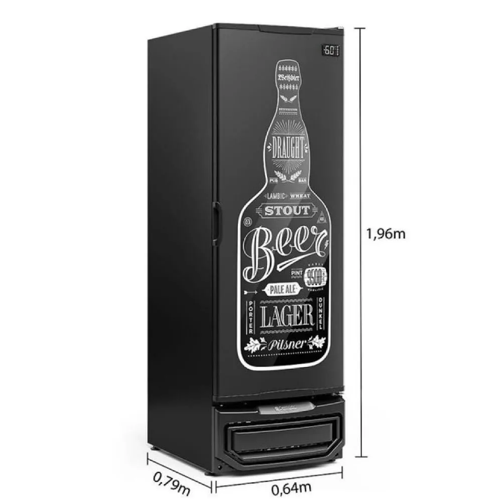 Cervejeira Vertical - Porta Cega - 196 Garrafas - 578L GCB-57 PR Preta 220v - Gelopar