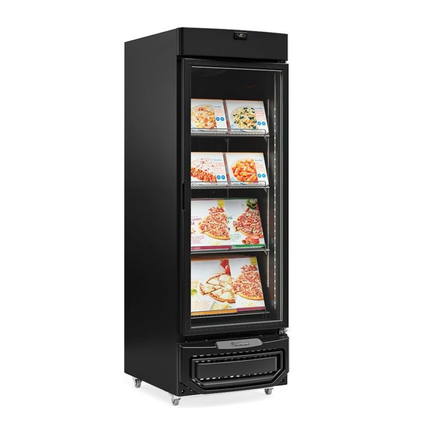 Freezer Vertical Porta de Vidro Duplo Temperado Esmeralda 578 Litros GFA-57 LB PR Preto 220v - Gelopar