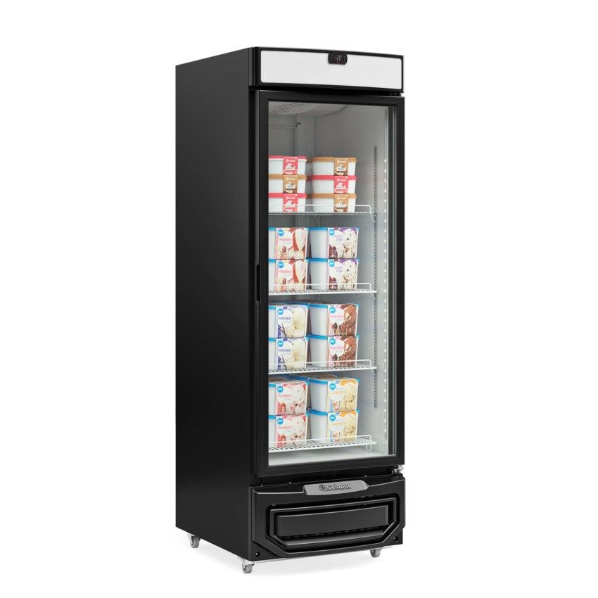 Freezer Vertical Frost Free Porta de Vidro Duplo Temperado 578 Litros GFI-57 LP PR Preto 220v Gelopar
