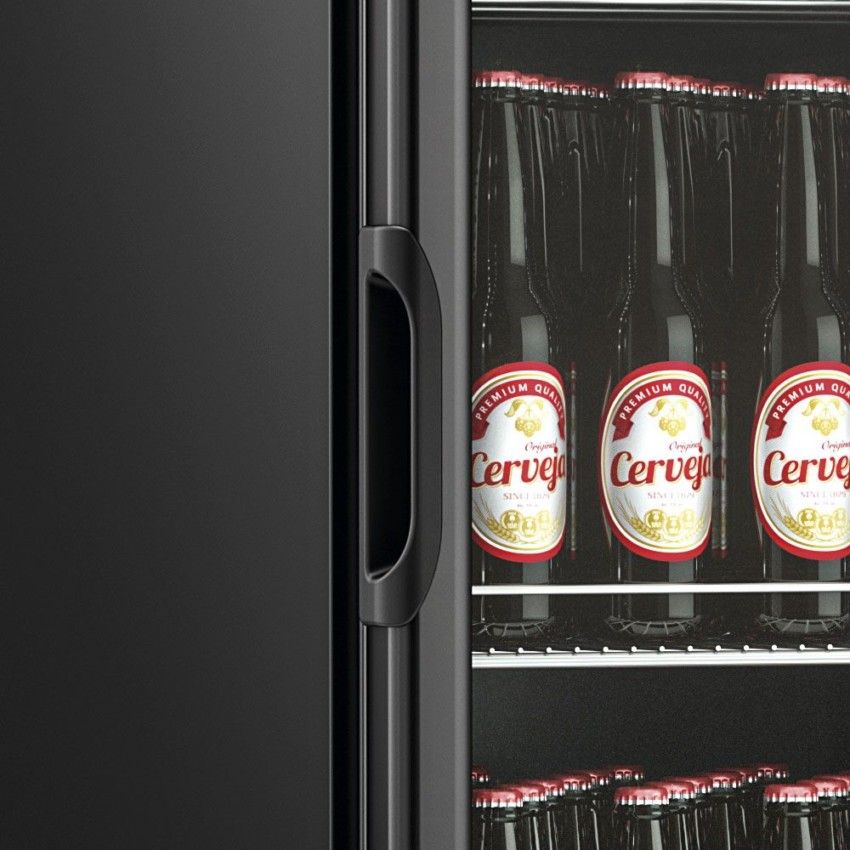Cervejeira Vertical Porta de Vidro 578L - 196 Garrafas GCB-57V LB PR All Black 220v - Gelopar