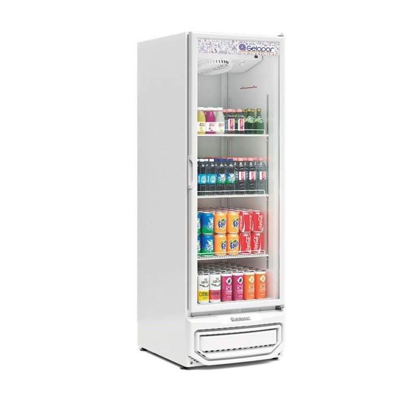 Refrigerador Vertical Porta De Vidro 570L GRV-57 BR Branco Ar Forcado 220v - Gelopar