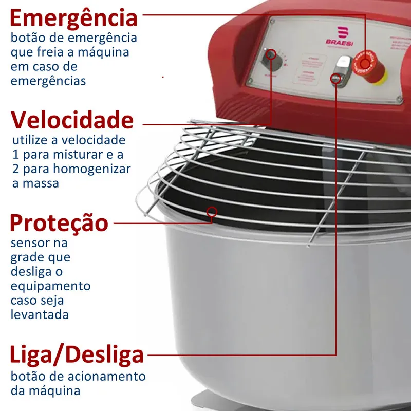 Amassadeira Espiral 25kg AES-25 - Braesi