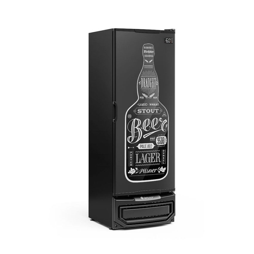 Cervejeira Vertical Porta Cega 410 Litros - 144 Garrafas 600ml GRBA-400 PR Preta 220v - Gelopar