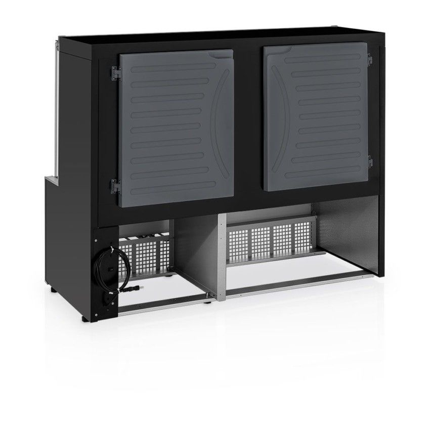 Balcão Vitrine Neutra Aurora - 1,40M MPNA-140 R Preta 220v - Gelopar