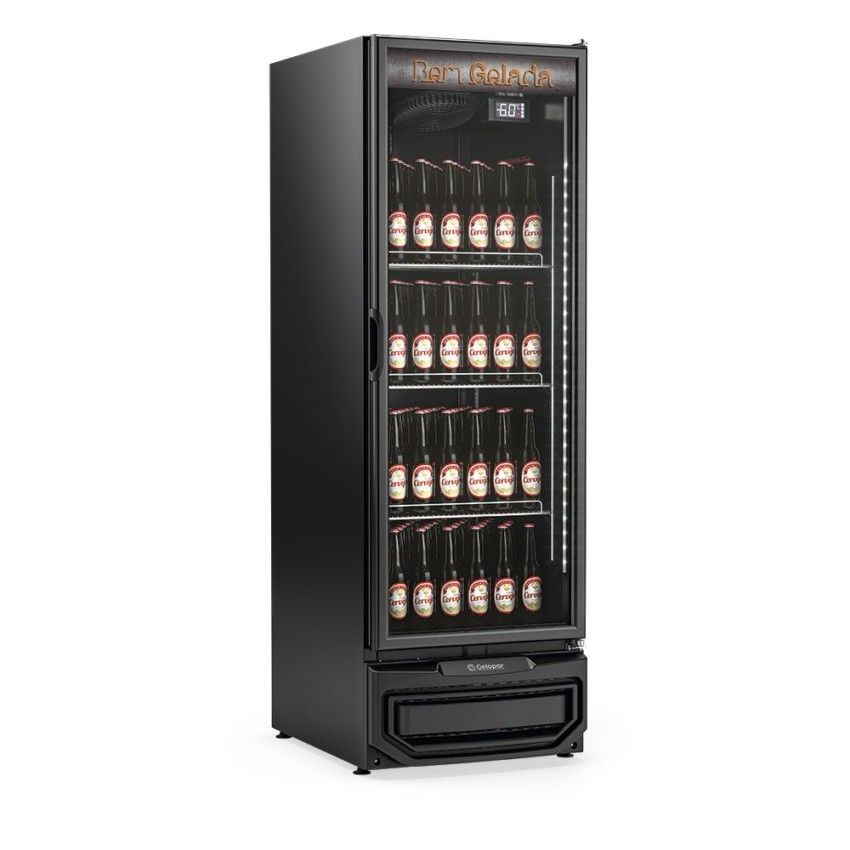 Cervejeira Vertical Porta de Vidro 578L - 196 Garrafas GCB-57V LB PR All Black 220v - Gelopar