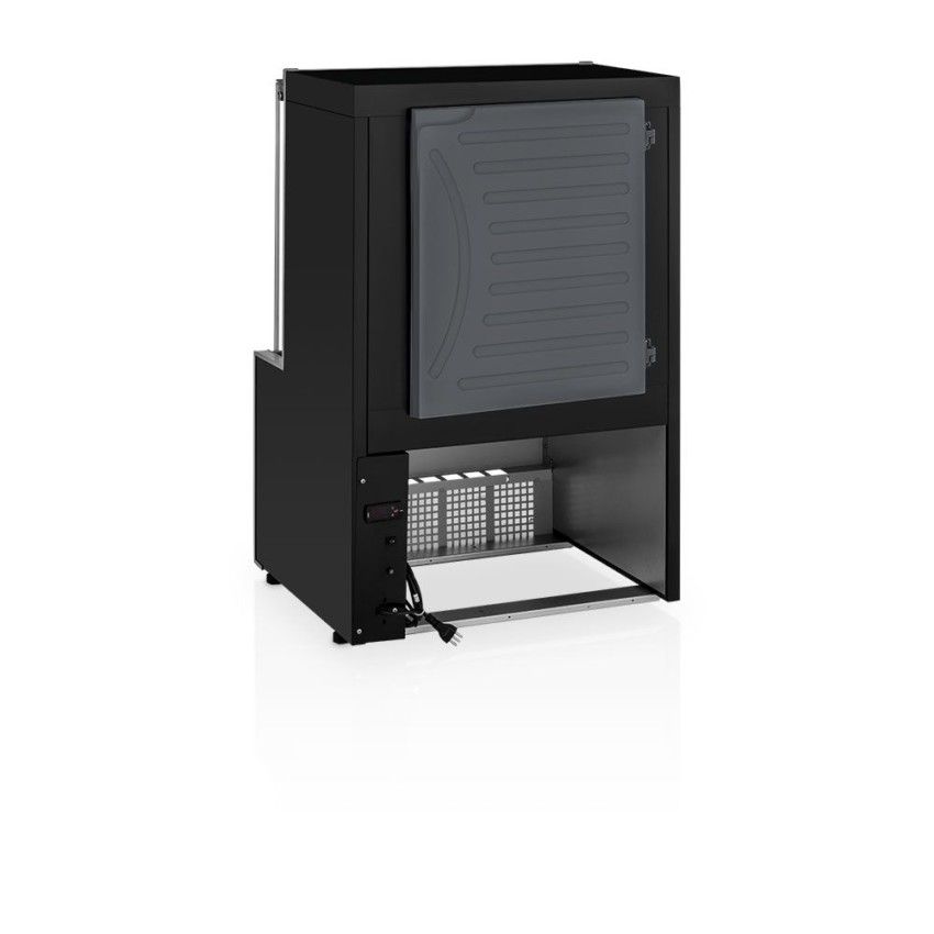 Vitrine Estufa com Bandejas - 0,75m MEQA-075R Preta 220v - Gelopar