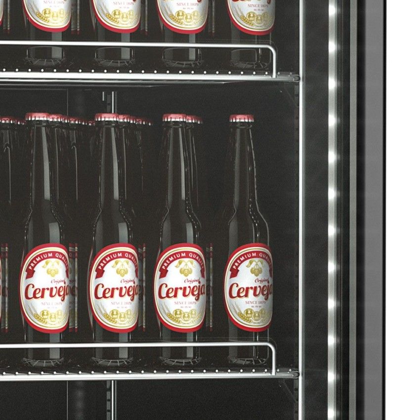 Cervejeira Vertical Porta de Vidro 578L - 196 Garrafas GCB-57V LB PR All Black 220v - Gelopar