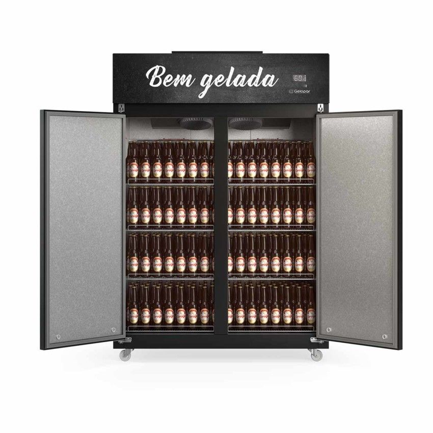 Cervejeira Mini-Câmara de Bebidas 2 Portas - 1.421 Litros GMCB-2P Preta 220v - Gelopar