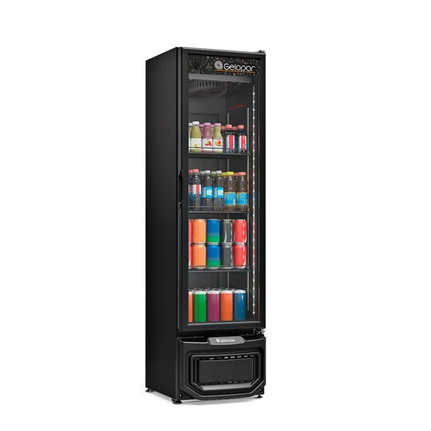 Refrigerador Vertical Conveniência 230 Litros Ar Forçado All Black GRV-23 LB 220v - Gelopar