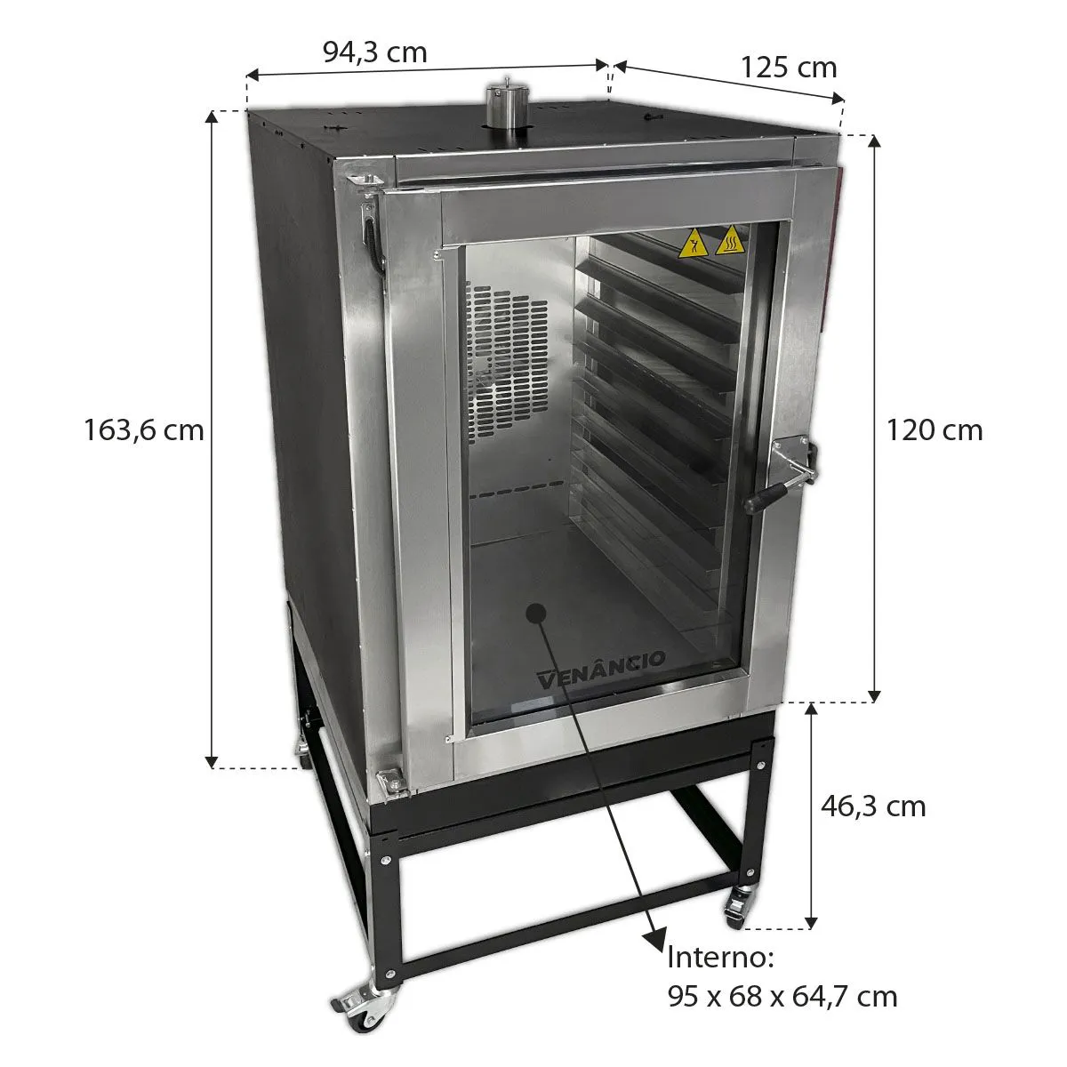 Forno Turbo Elétrico Twister 10 Esteiras Inox Venâncio FVT10E Monofásico 220V