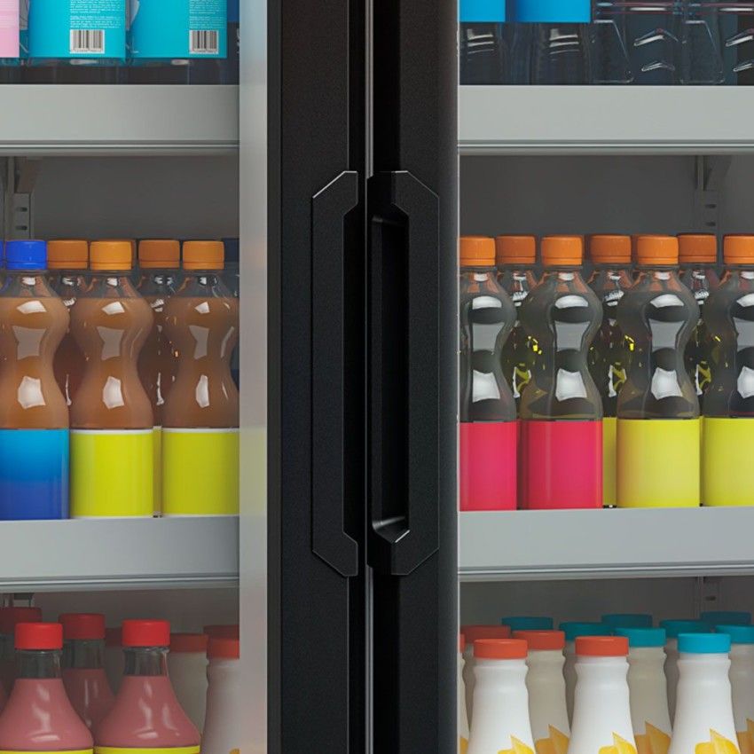 Expositor Refrigerador Vertical 6 Portas - Vidro Duplo GEAS-6P PR Preta 220v - Gelopar