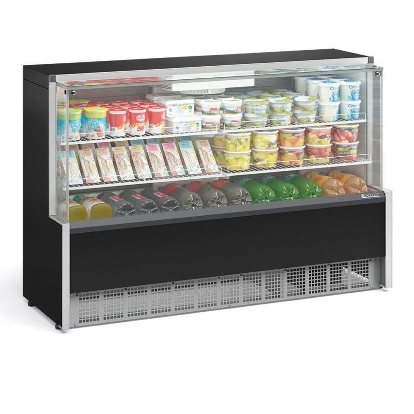 Vitrine Refrigerada Ar Forçado - 1,72m GPFA-175R Preta 220v - Gelopar