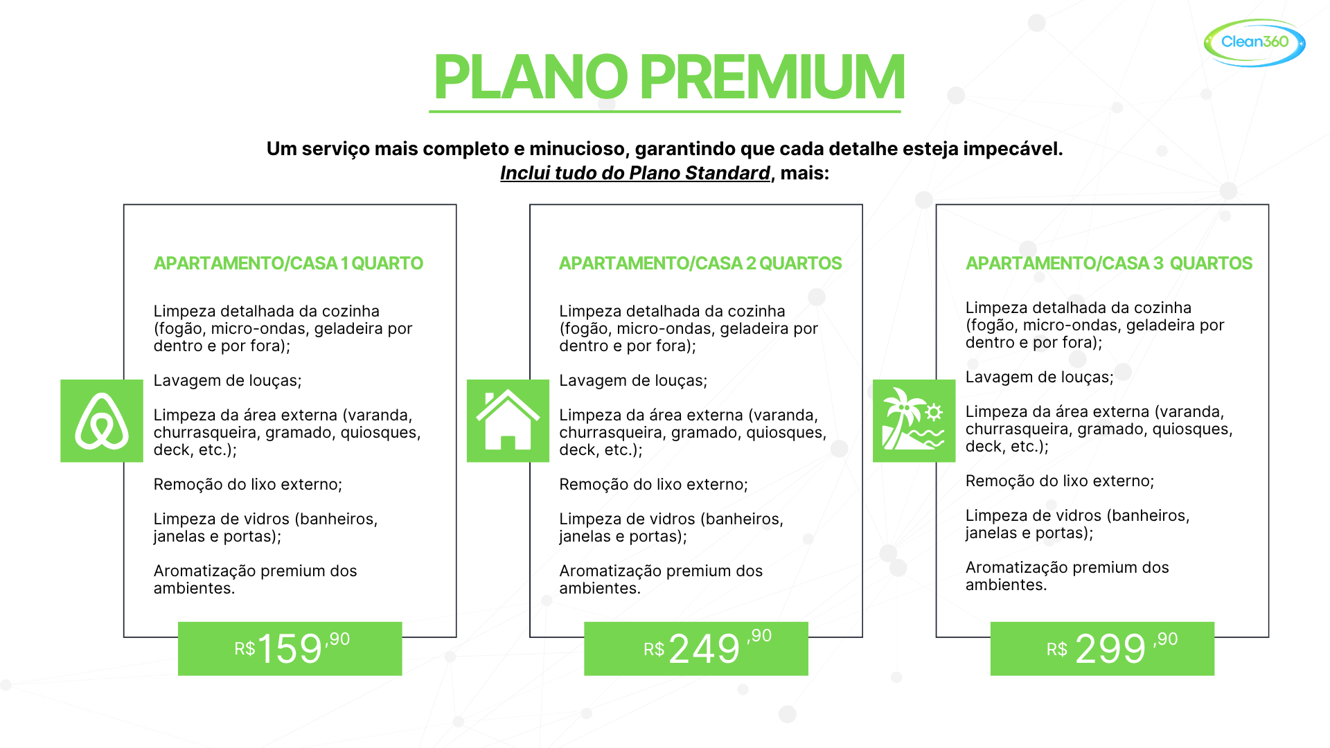 Limpeza pós-hospedagem - 3 Quartos